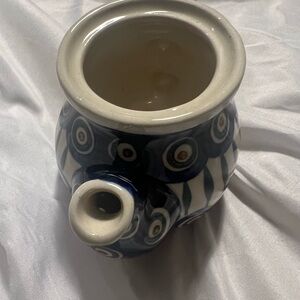 VTG Handcrafted Boleslawiec Blue and White Teapot